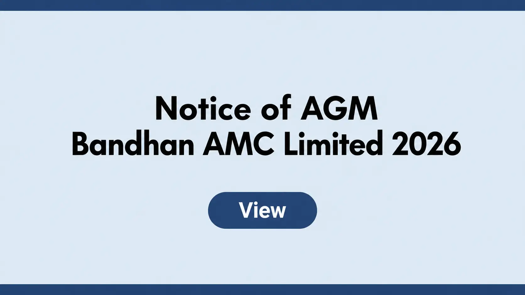 Notice of AGM Bandhan AMC Limited 2026